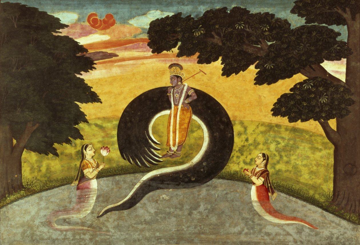 The submission of Kaliya, Basohli, Pahari School, 1700-65 by Pahari School