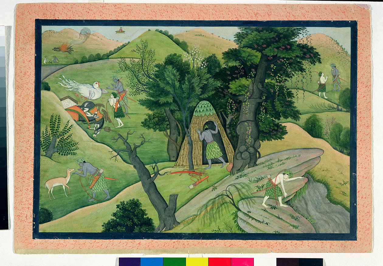 Rama and Lakshmana Wandering in Search of Sita, from the Ramayana, Kangra, Himachal Pradesh by Pahari School