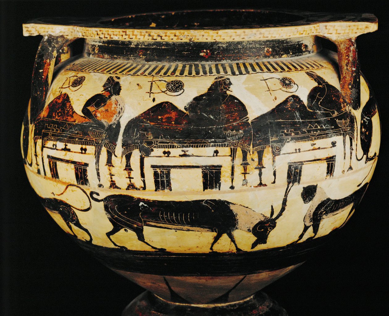 Top Register: A Banquet, Lower Register: Animals by Painter Detroit