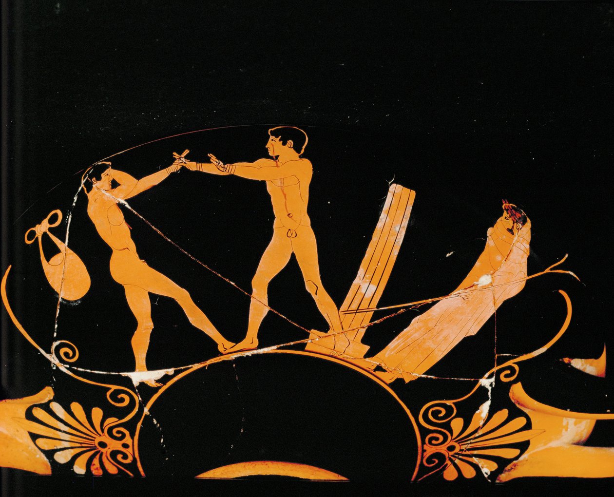 Young athletes boxing by Painter of London