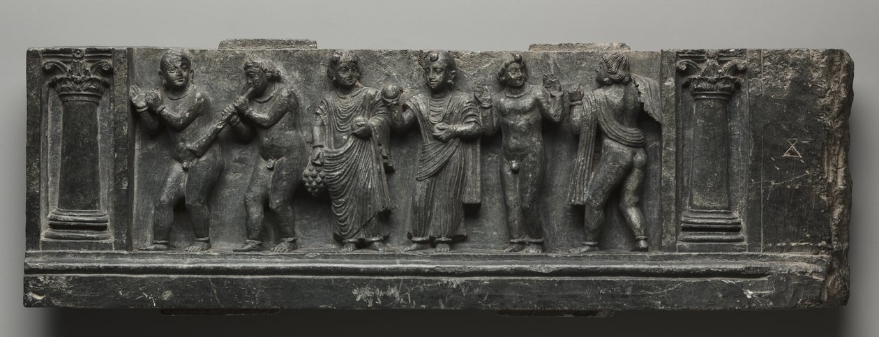 Bacchanalian Relief, Pakistan, Gandhara, Buner area, early Kushan Period (AD 1-320) by Pakistani School