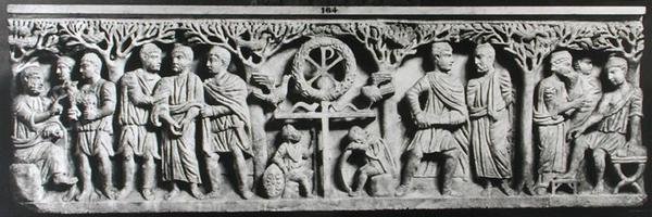 Christian Sarcophagus, Depicting Scenes from the Life of Christ by Paleo Christian