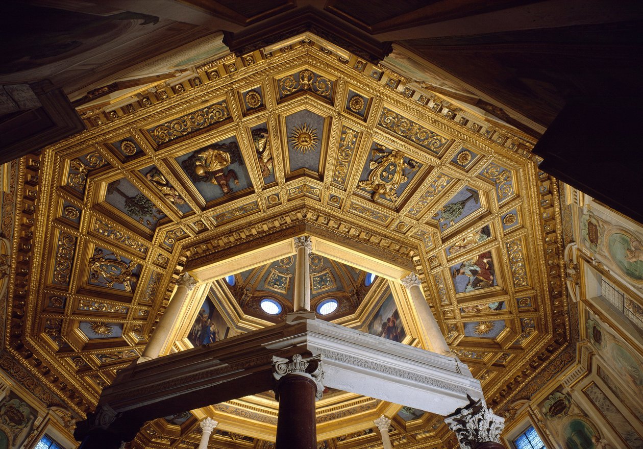 View of the vault inside the Paleochristian baptistery of San Giovanni in Laterano by Paleo Christian