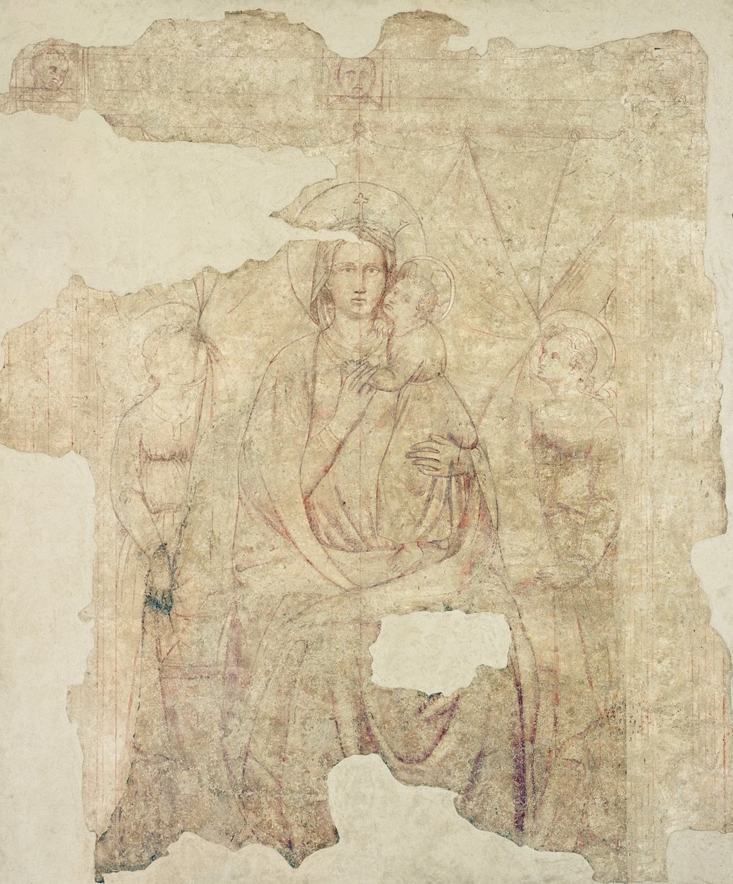 Madonna and Child Enthroned, drawing for a fresco by Paolo di Stefano Badaloni Schiavo