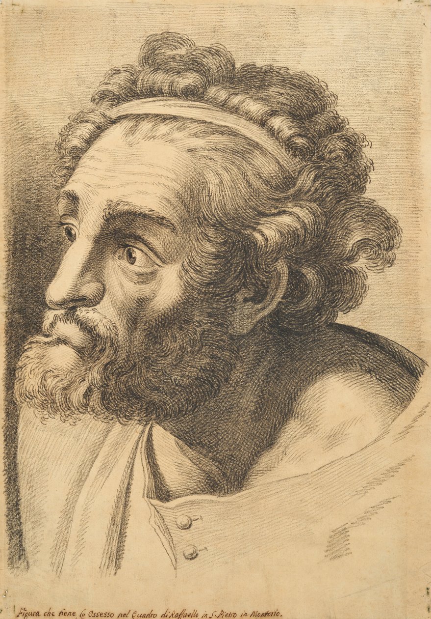 Head of a Bearded Man, from 42 Studies of Heads after Raphael by Paolo Fidanza