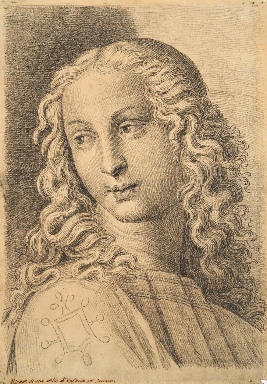 Head of a woman, from 42 Studies of Heads after Raphael by Paolo Fidanza