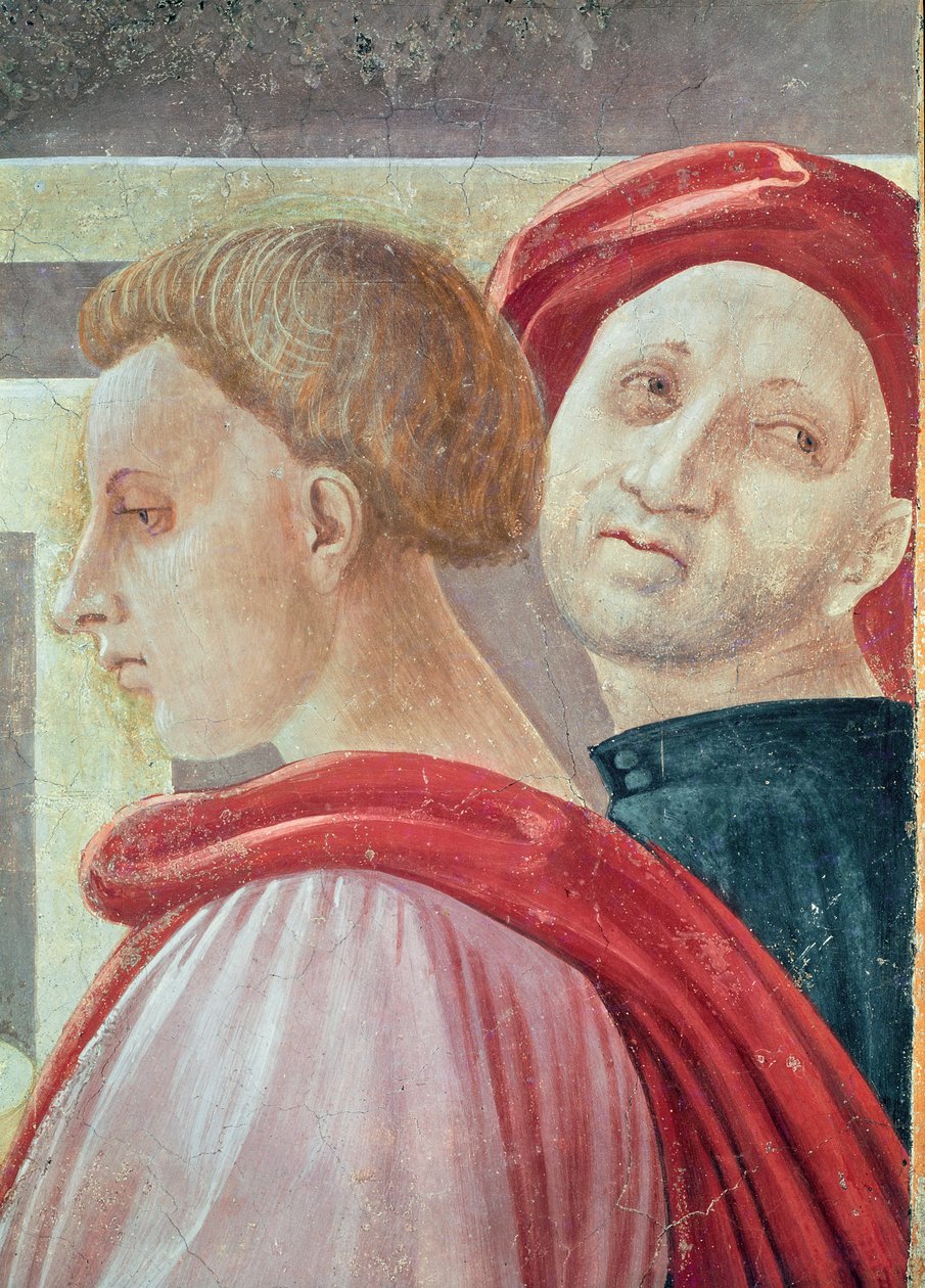 Heads of two men, from the Presentation of Mary in the Temple, 1433-34 (detail) by Paolo Uccello