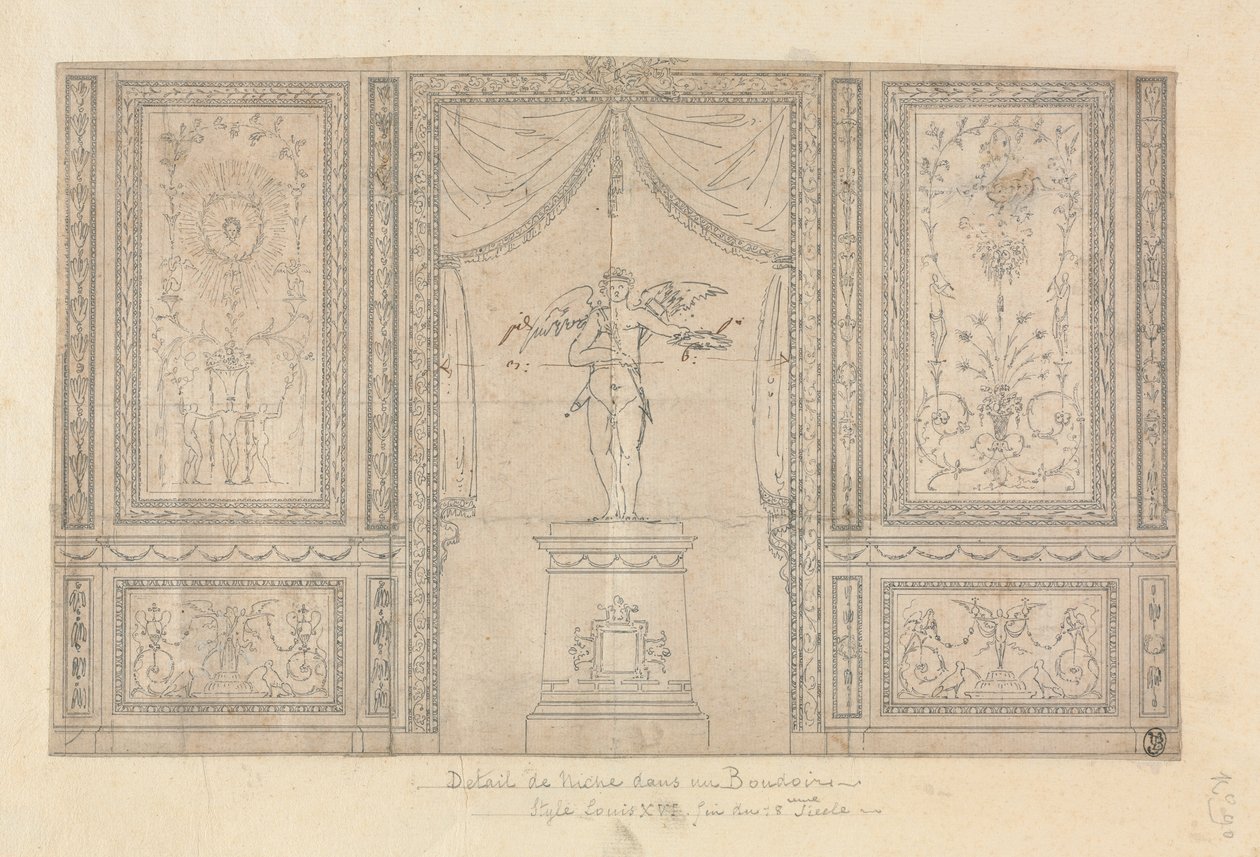 Statue of Cupid in a Wall Niche by Paolo Vincenzo Bonomini
