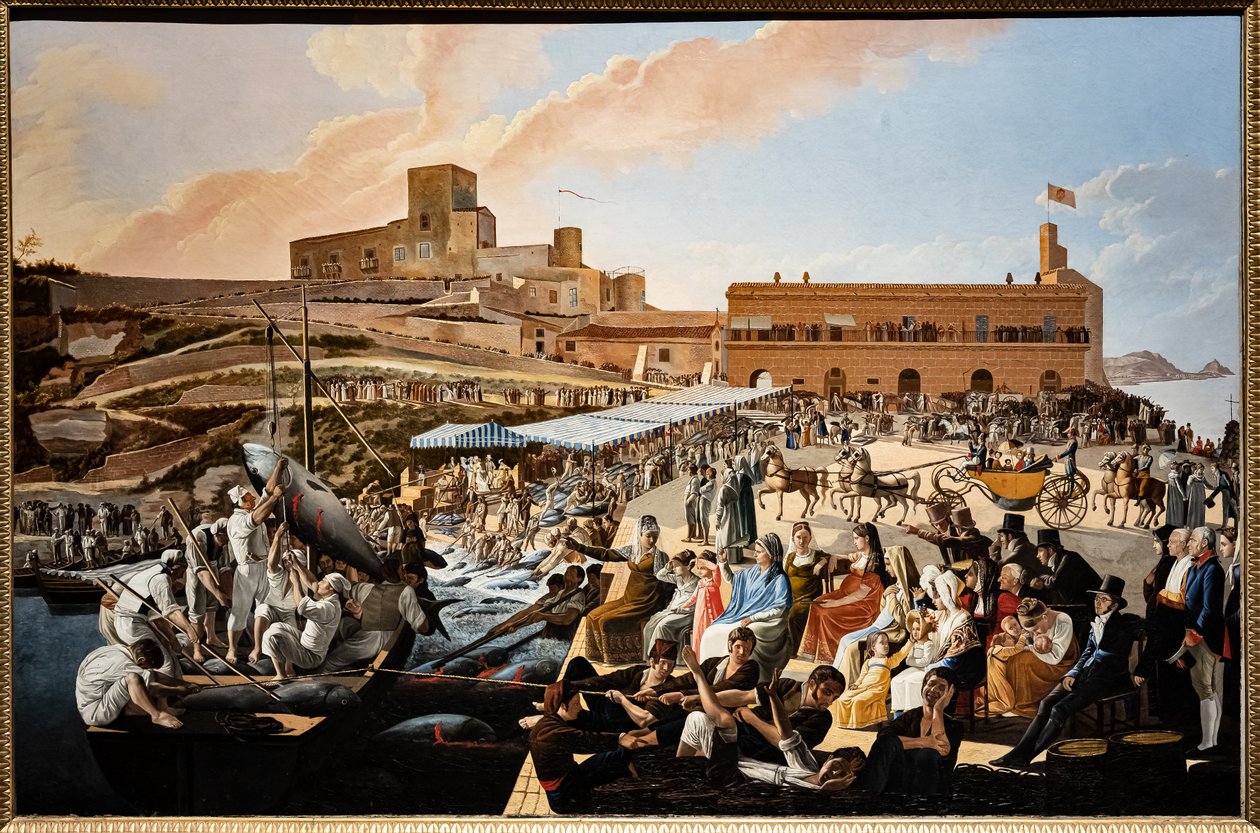 The Tuna Fish Mattanza in Solanto in the Presence of the Royal Family by Paolo de Albertis