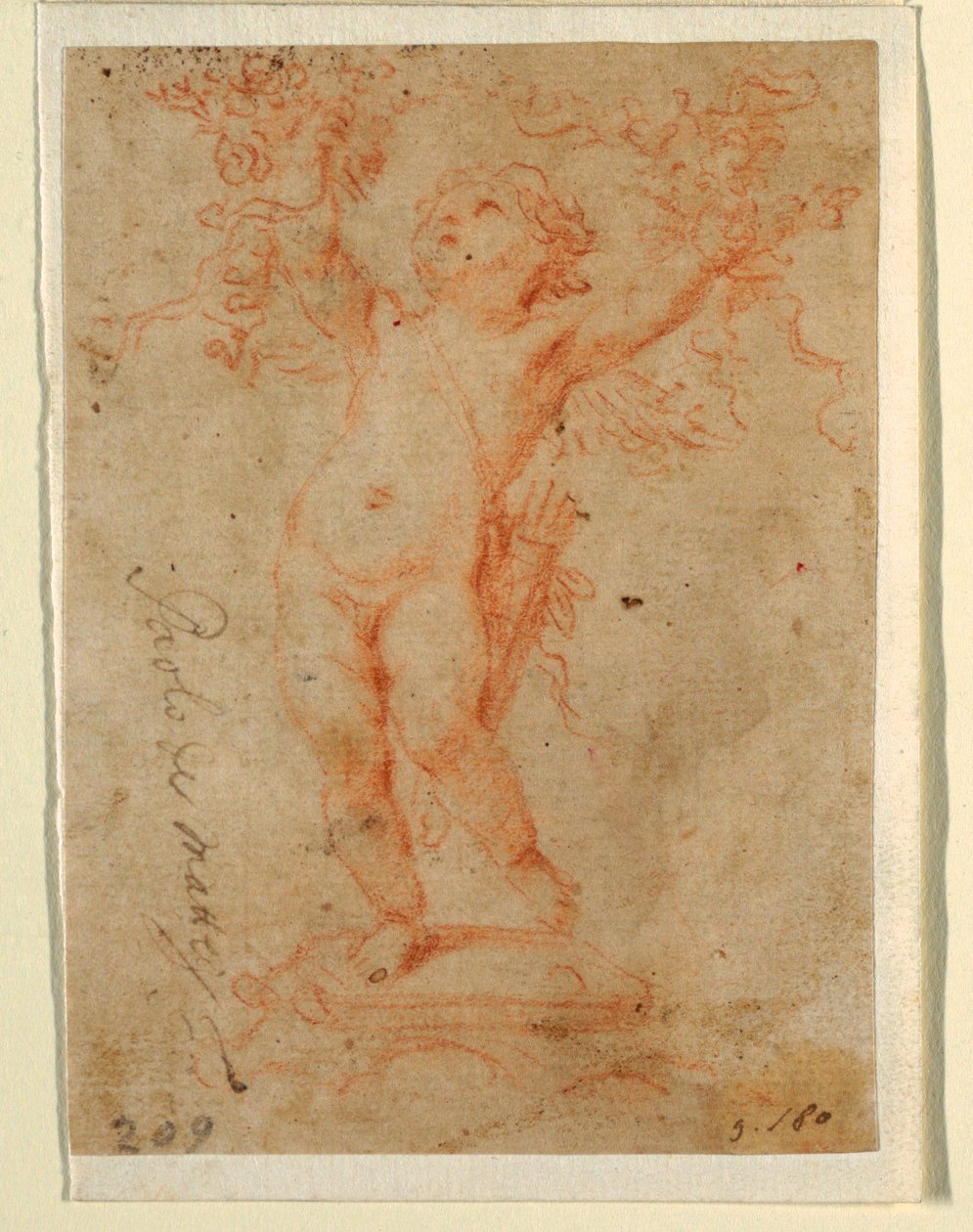 Cupid Raising Bunches of Flowers with Both Arms, 1710-28 by Paolo de Mattheis