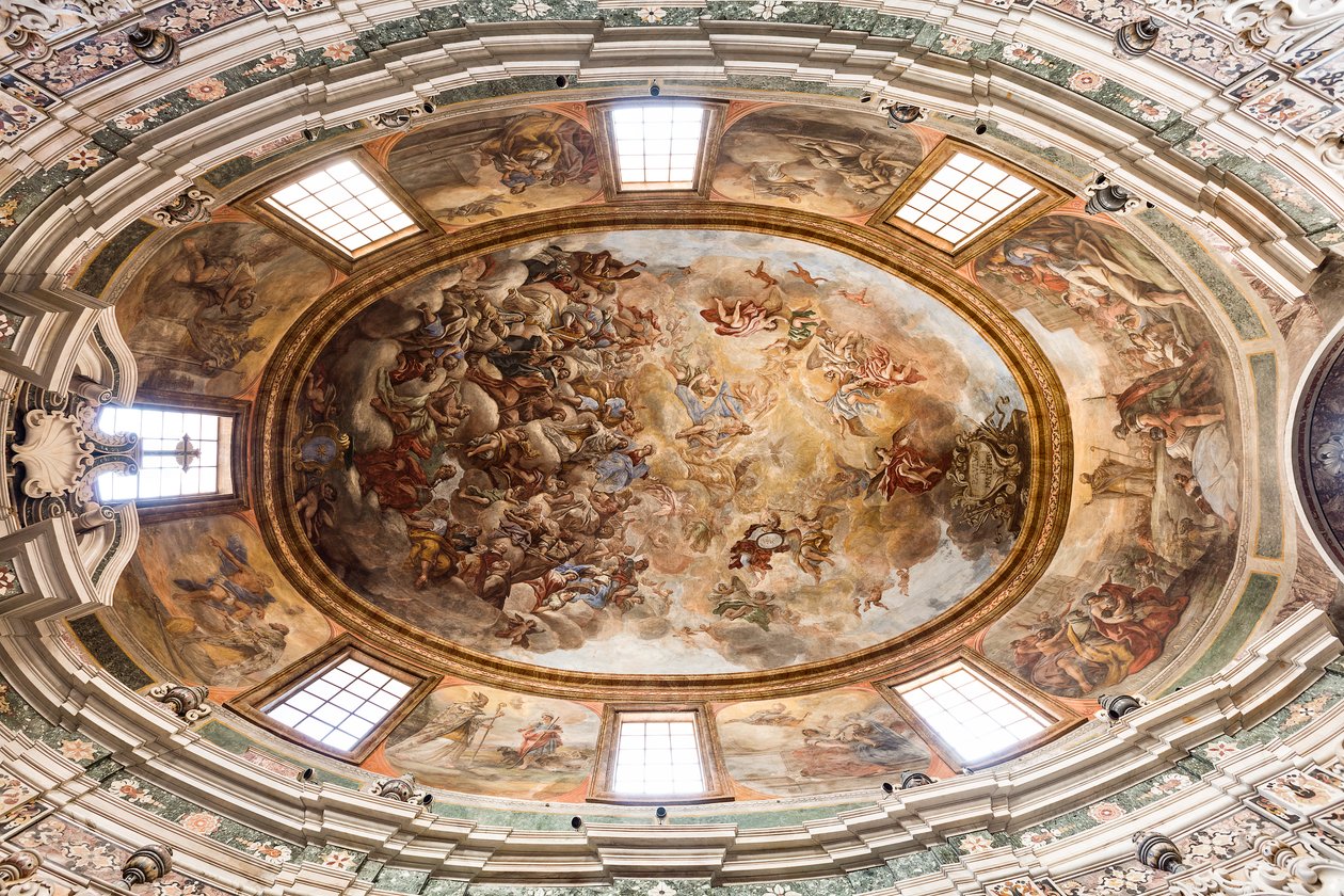 Cathedral of San Cataldo, Chapel of San Cataldo, Vault Frescoed with the Glory of San Cataldo, Taranto, Puglia by Paolo di Matteis