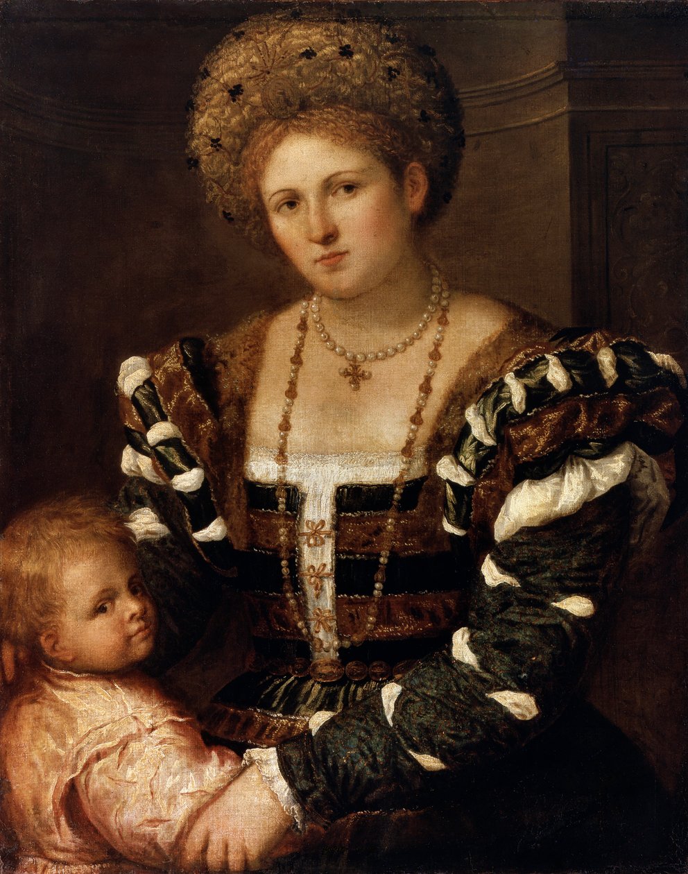 Portrait of a Lady with a Boy by Paris Bordone