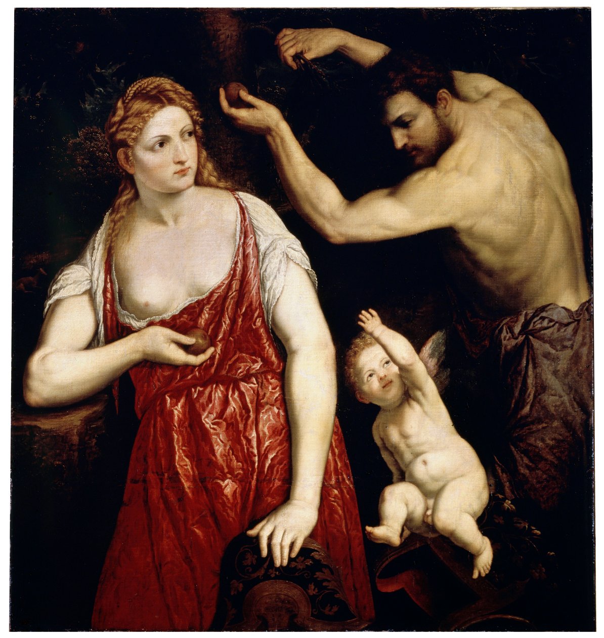 Venus and Mars with Cupid by Paris Bordone: Fine art print