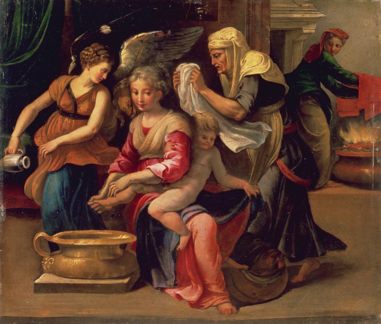 Bathing of a Baby by Parmigianino
