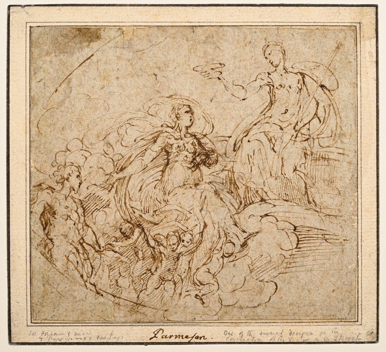 Study of Coronation of the Virgin for Santa Maria della Steccata, Parma by Parmigianino