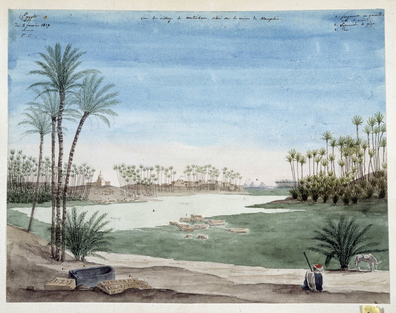 View of the Village of Metriham near Memphis by Pascal Xavier (after) Coste