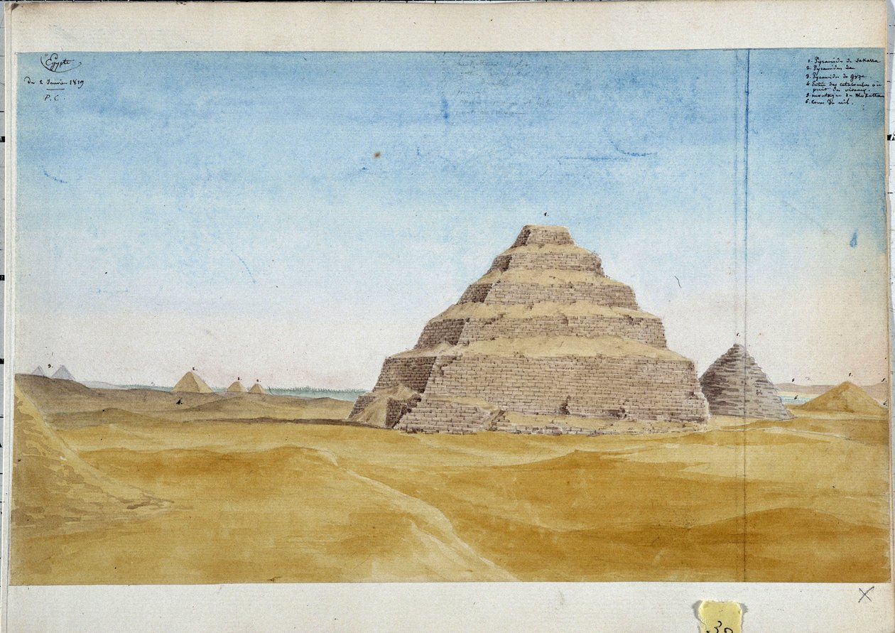 View of the Pyramids of Sakkara by Pascal Xavier (after) Coste
