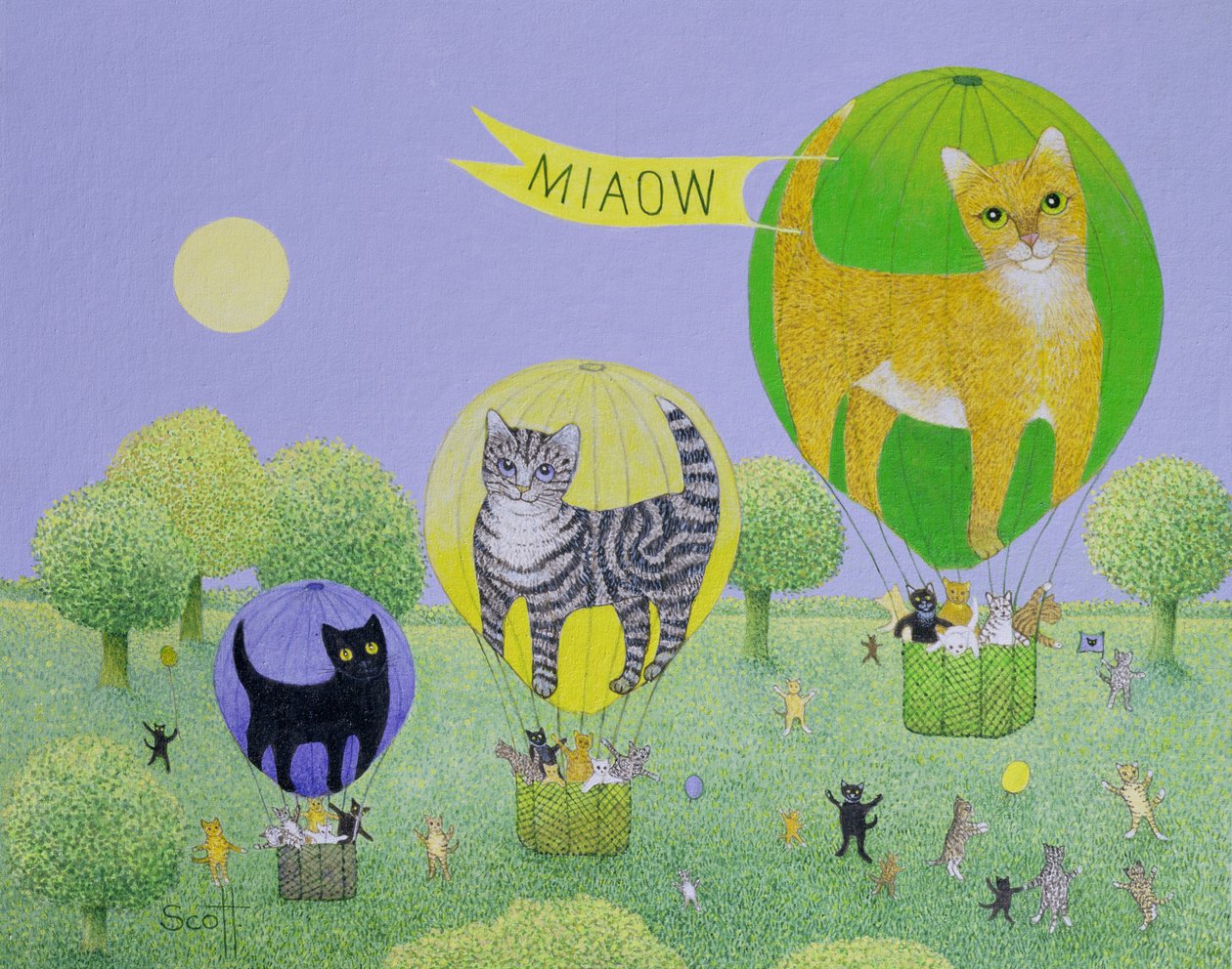 Cat Balloon Race by Pat Scott
