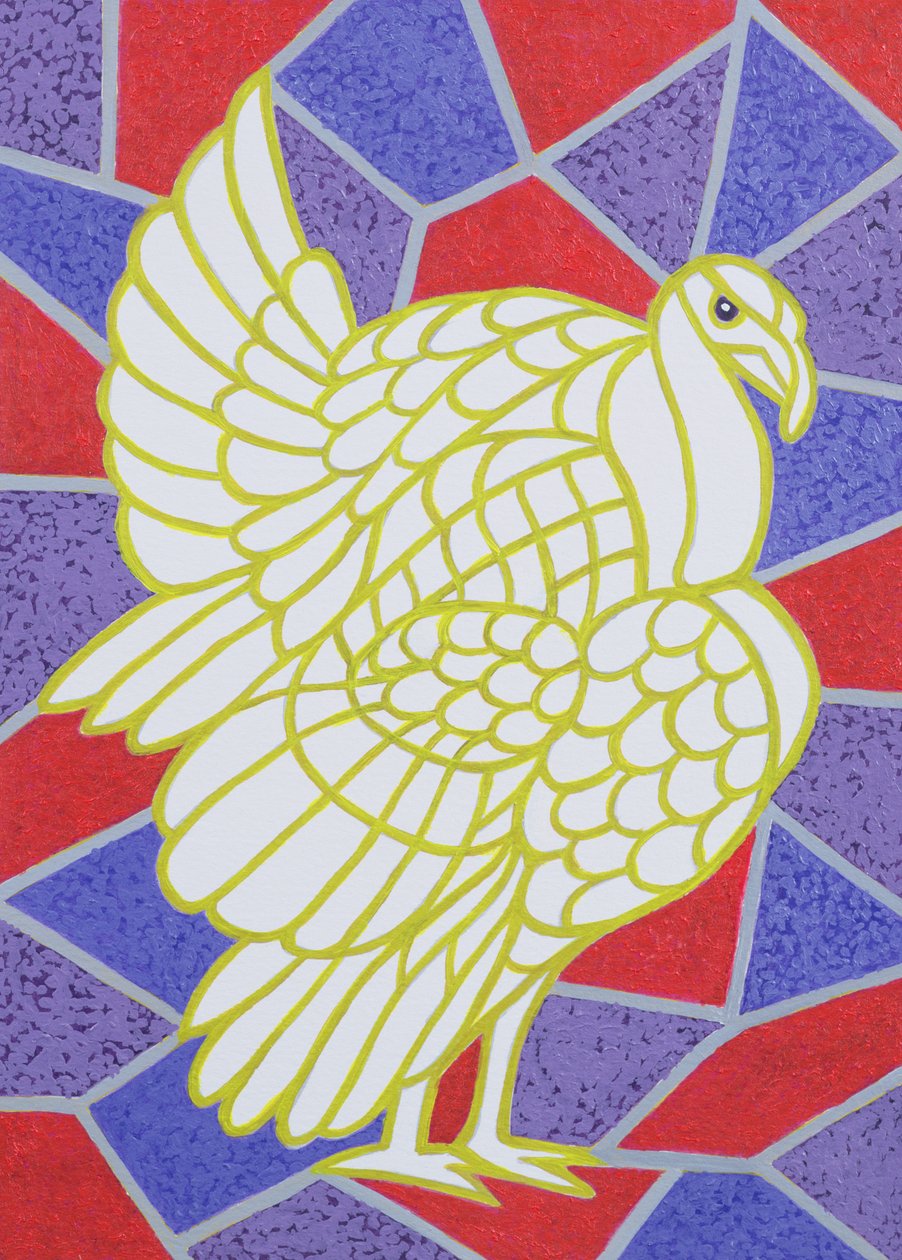 Turkey on Stained Glass by Pat Scott