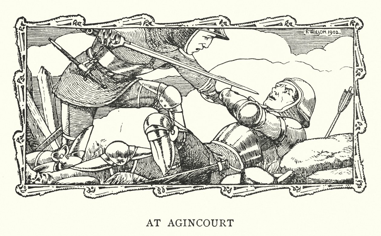 At the Battle of Agincourt by Patten (after) Wilson