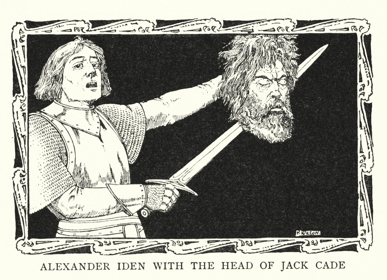 Alexander Iden with the head of Jack Cade by Patten (after) Wilson