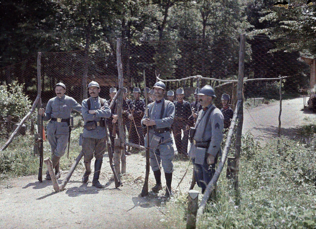 The border between Switzerland and France in the municipality Pfetterhouse, Department Haut-Rhin, Alsace, France, June 19, 1917 by Paul Castelnau