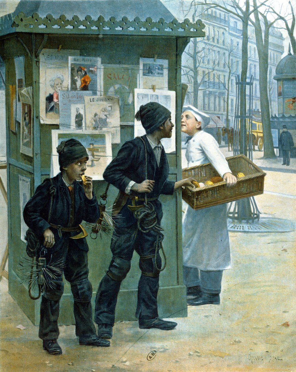 Chimney Sweeps Stealing Bread, 1897 by Paul Charles Chocarne Moreau