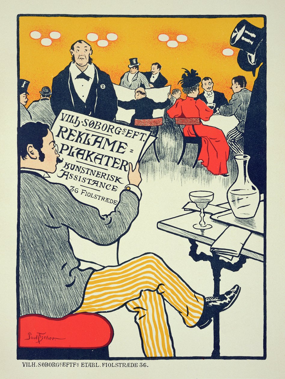Reproduction of a poster advertising „Wilhelm Soborg“, Copenhagen