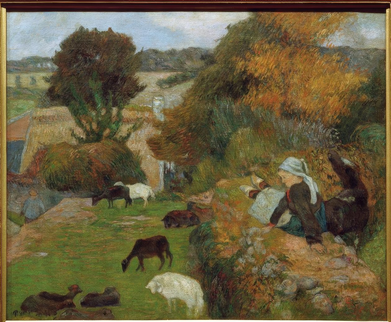 Breton Shepherdess by Paul Gauguin