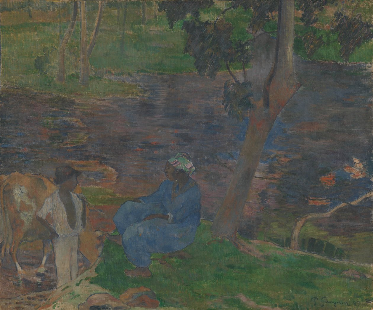 On the Banks of the River at Martinique by Paul Gauguin