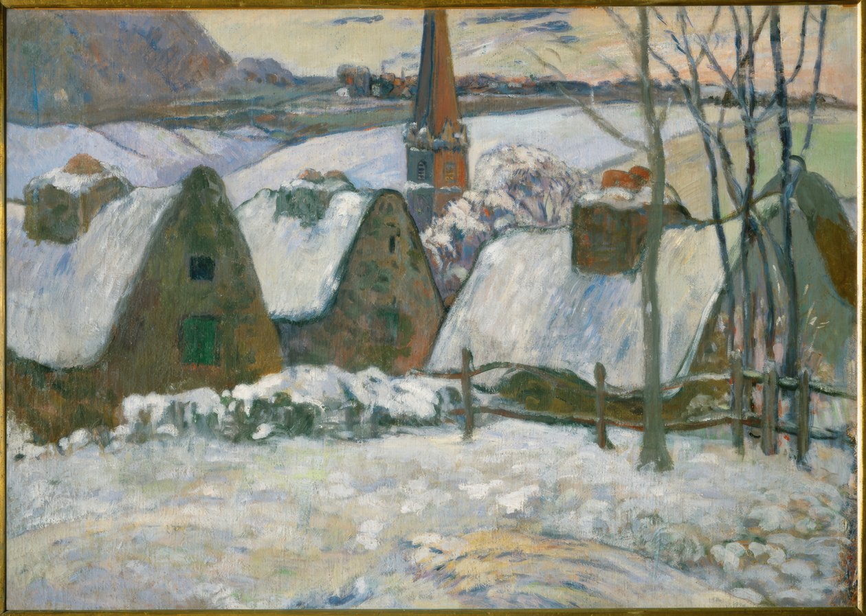 Breton Village in the Snow by Paul Gauguin