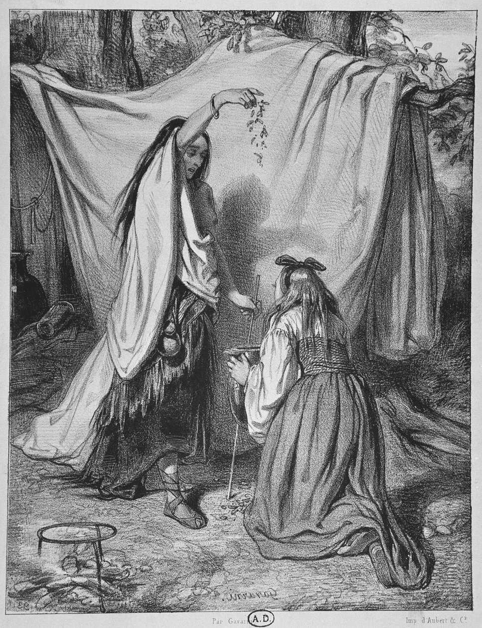 Witch Preparing a Love Philtre by Paul Gavarni