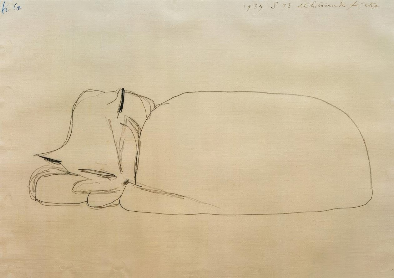 Slumbering Cat by Paul Klee