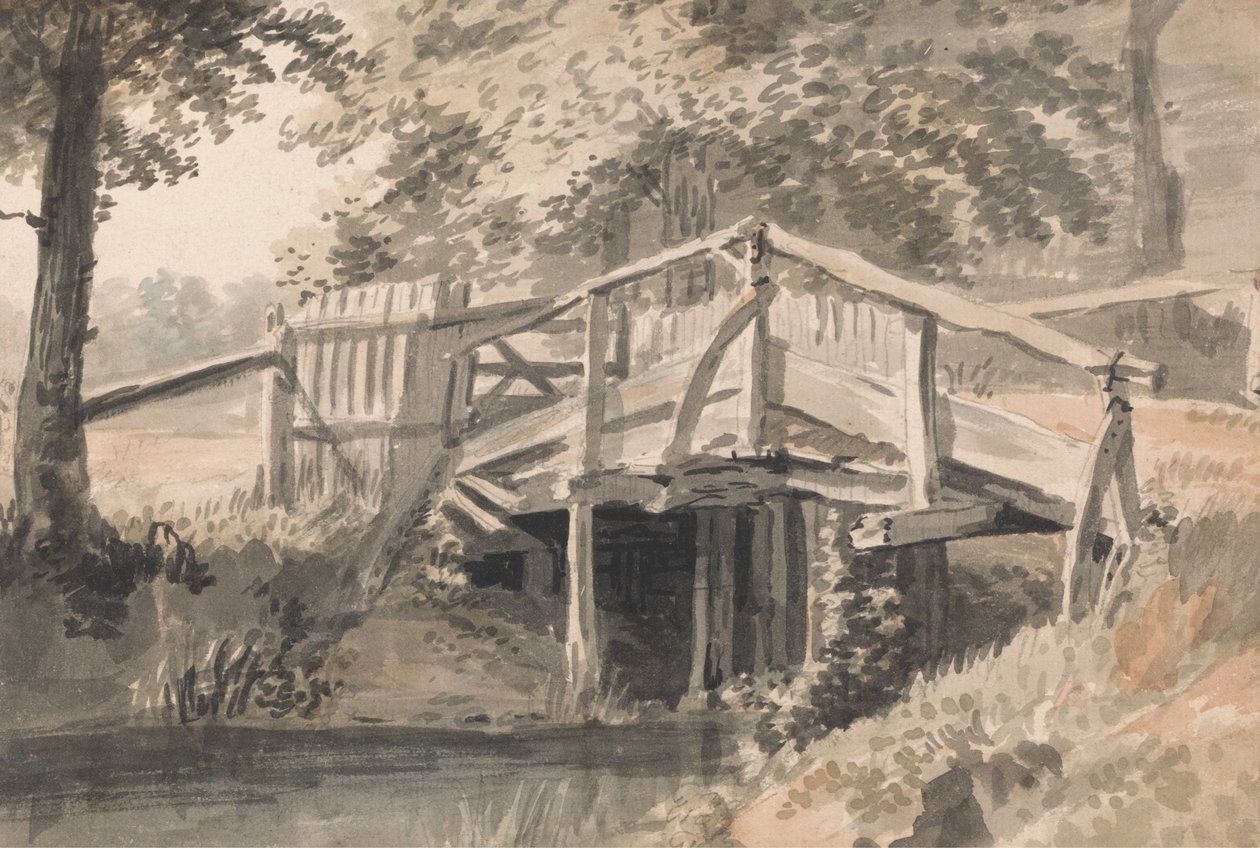 Stream and Wooden Bridge by Paul Sandby