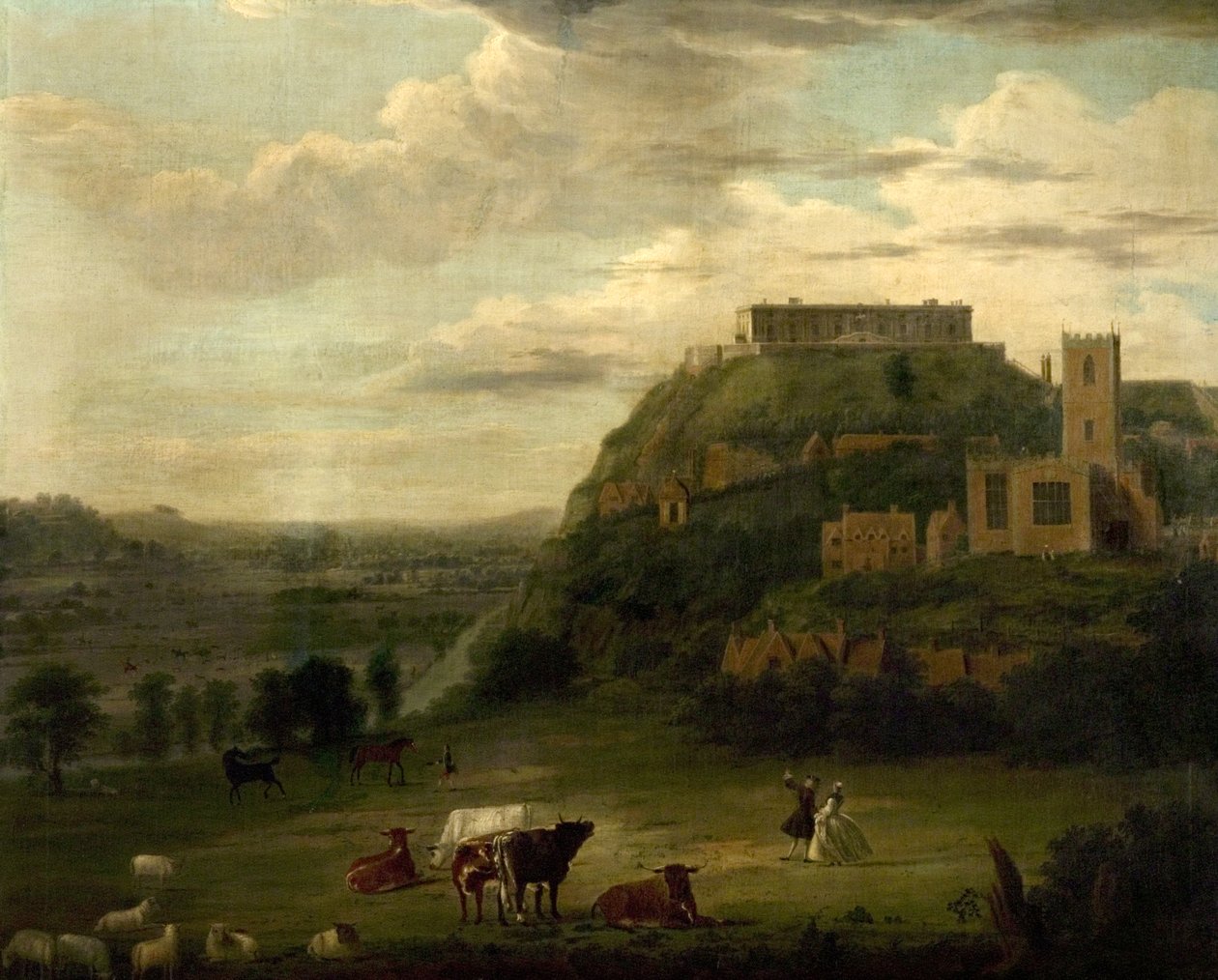 View of Nottingham Castle with St Nicholas