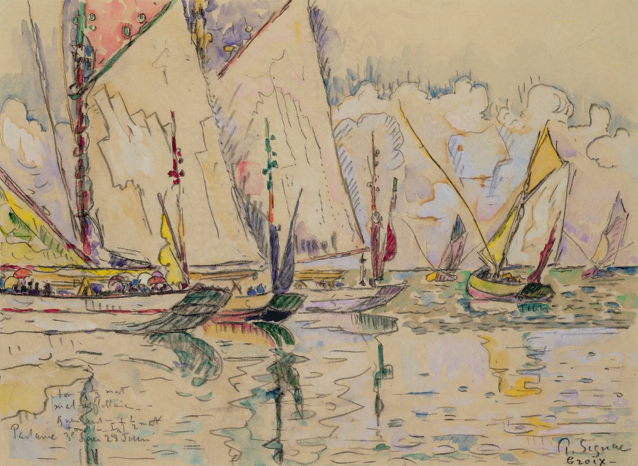 Departure of Tuna Boats at Groix by Paul Signac
