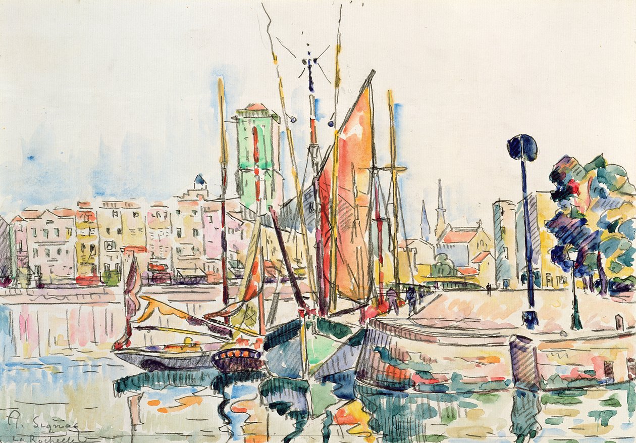La Rochelle: Boats and Houses by Paul Signac