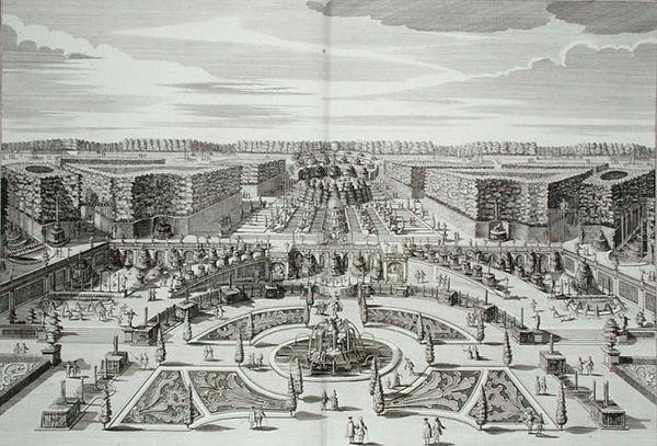 The Great Cascade of the Princely Pleasure Palace and Gardens, Berlin, engraved by Karl Remshard, published c.1711-16 by Paul Decker