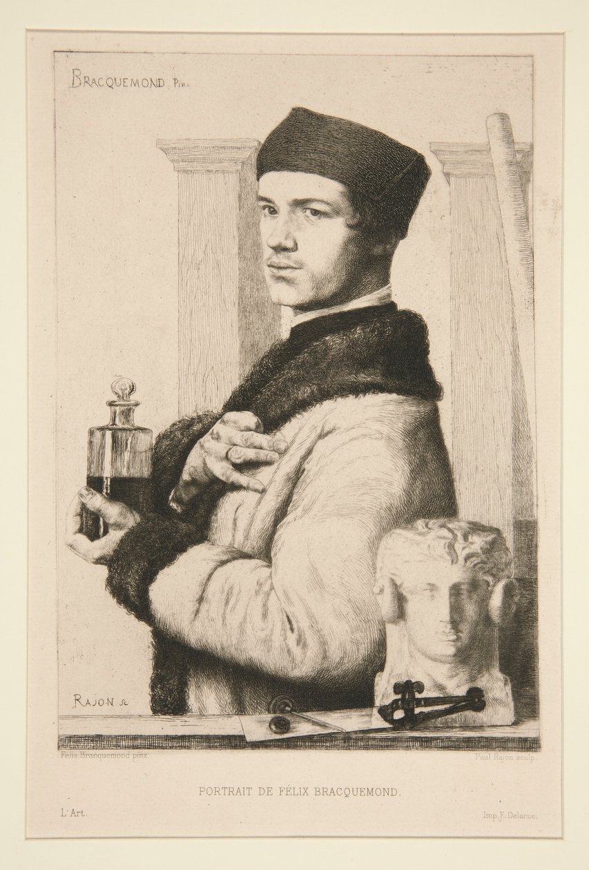 Portrait of Felix Bracquemond by Paul Adolphe Rajon