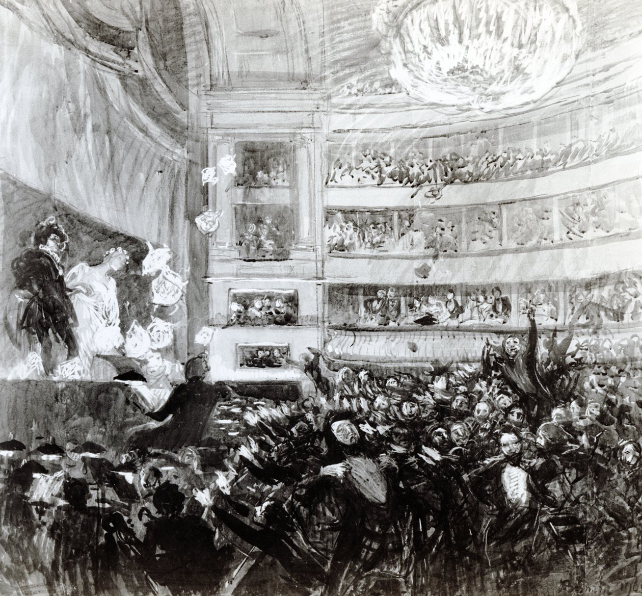 The Battle of Hernani at the Comedie Francaise on the 25th February 1830 by Paul Albert Besnard