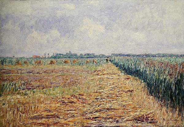 A Flat Dutch Landscape under a Summer Sky with Clear White Clouds, c.1890 by Paul Baum