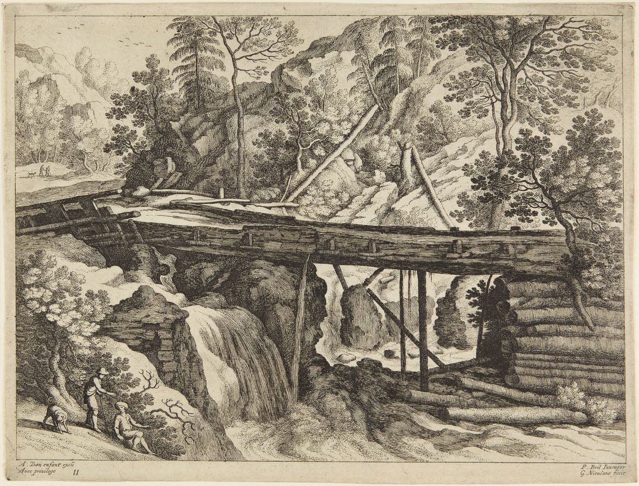 Bridge and Waterfall by Paul Bril