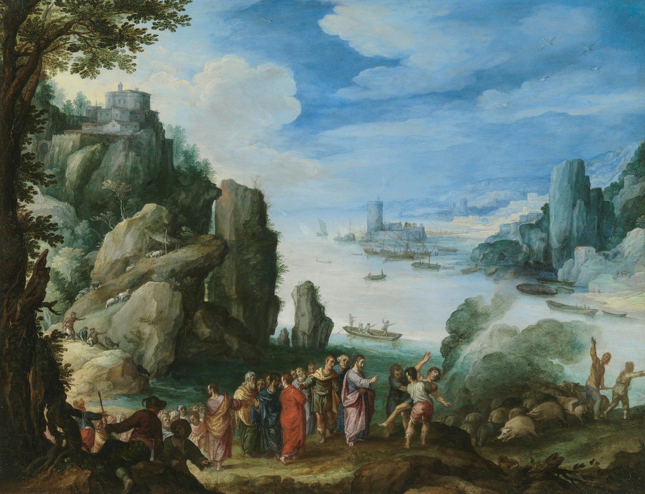 Rocky Landscape with Healing of the Possessed by Paul Bril