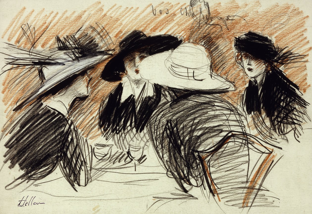 Vos Chapeux: Ladies at the Ritz, New York by Paul Cesar Helleu