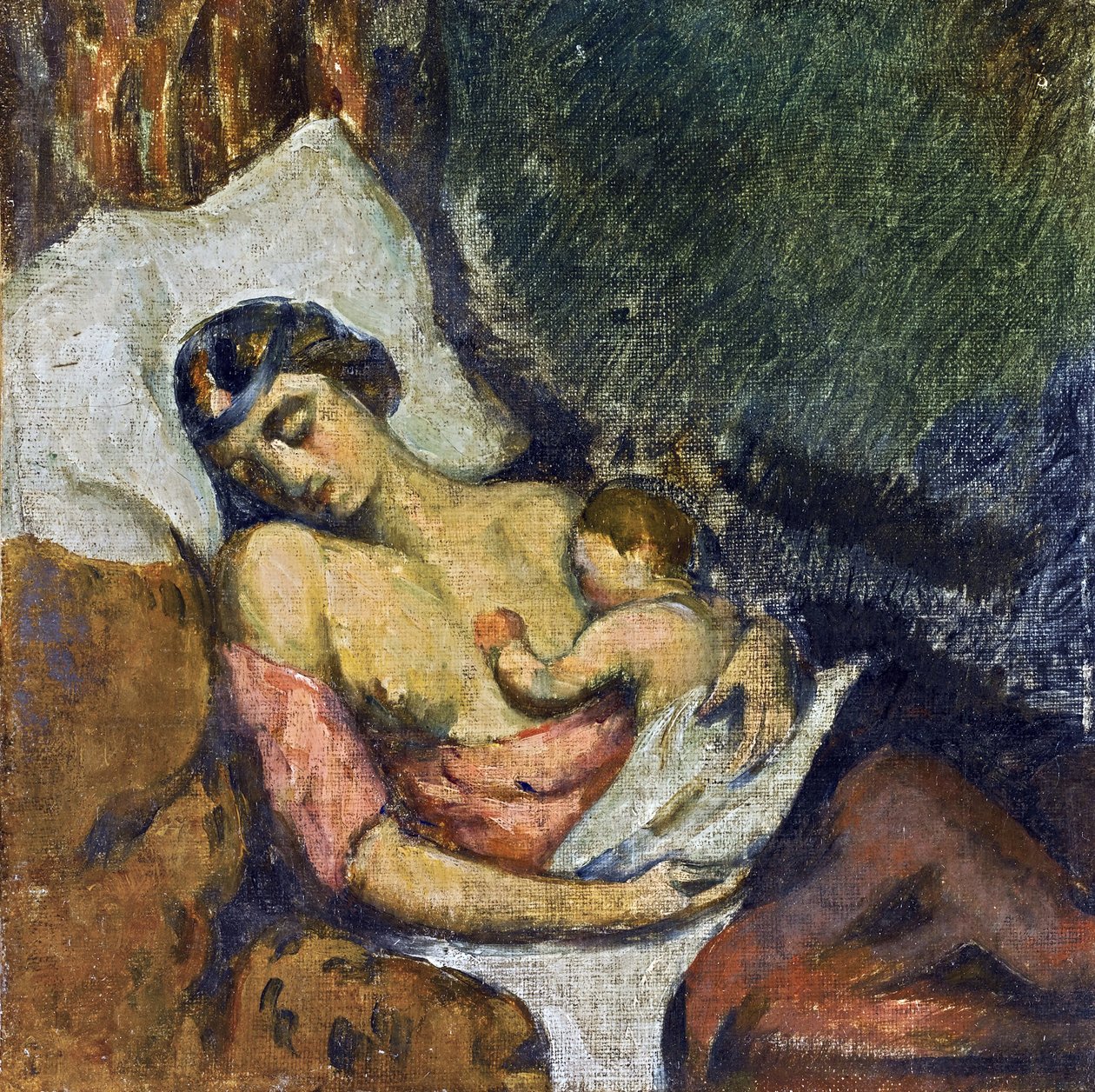 Woman Breastfeeding Her Child by Paul Cézanne