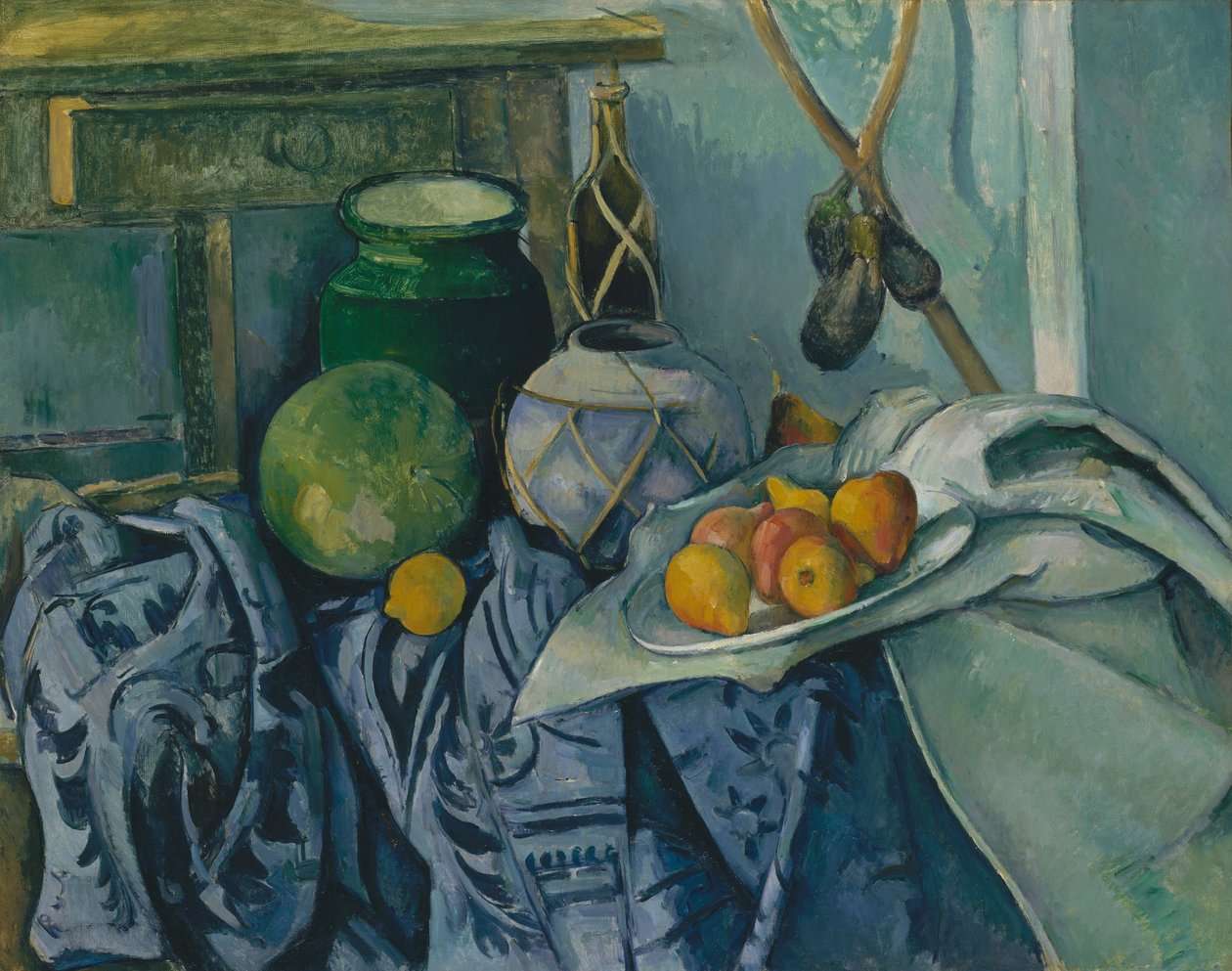 Still Life with a Ginger Jar and Eggplants, 1893-94 by Paul Cézanne