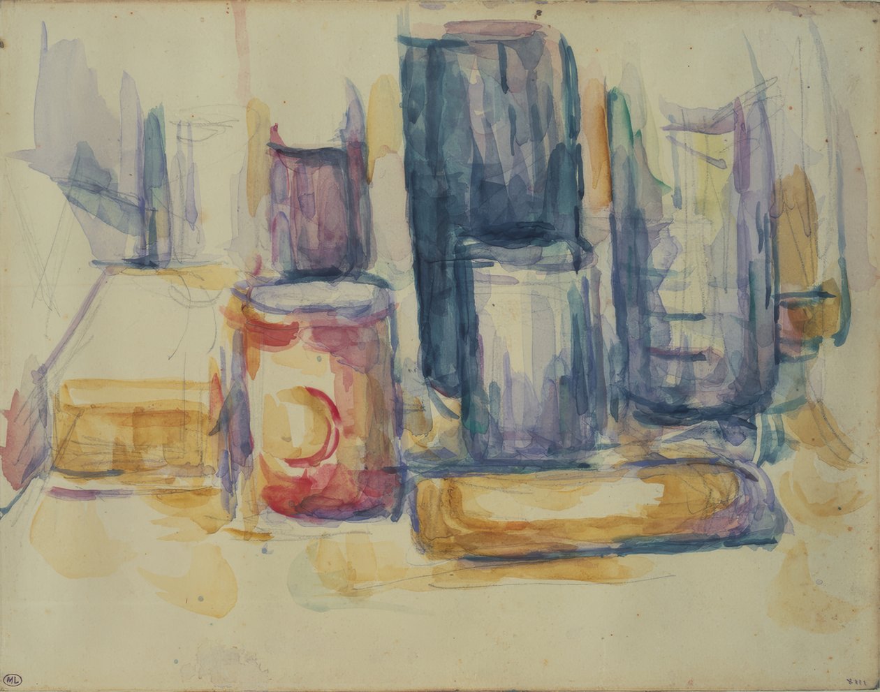 Kitchen Table: Pots and Bottles by Paul Cézanne