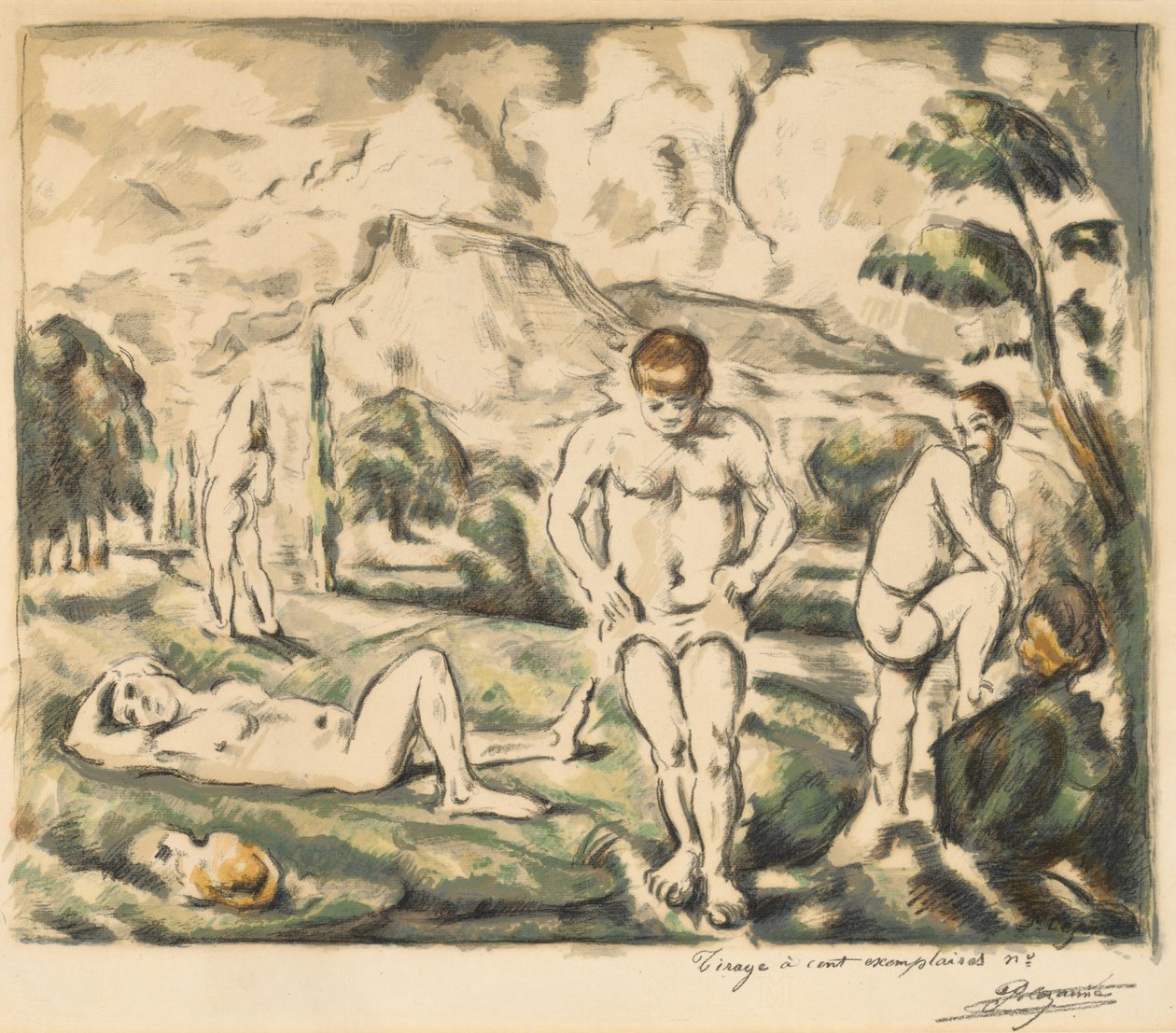 The Bathers Large Plate, 1896-1897 by Paul Cézanne