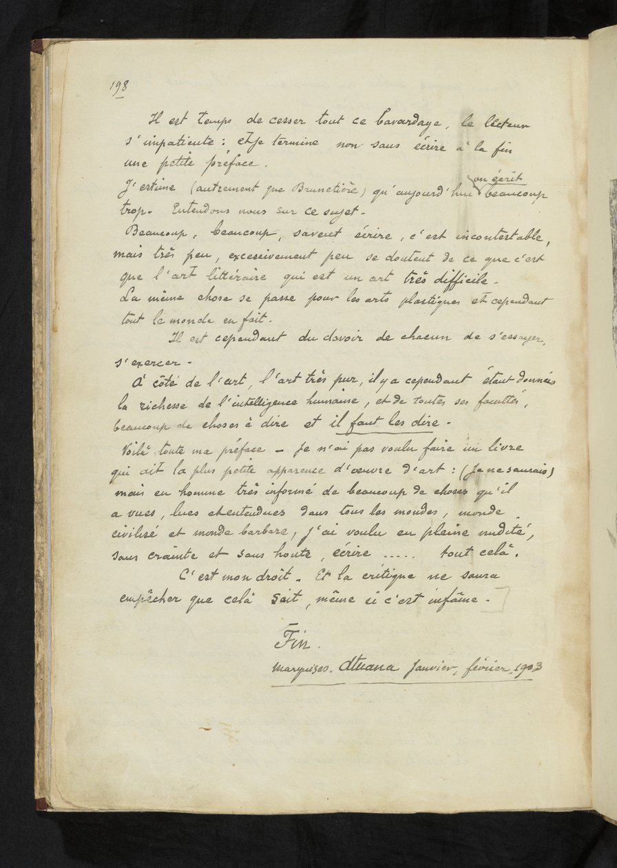 Before and After - Last page of main text by Paul Gauguin