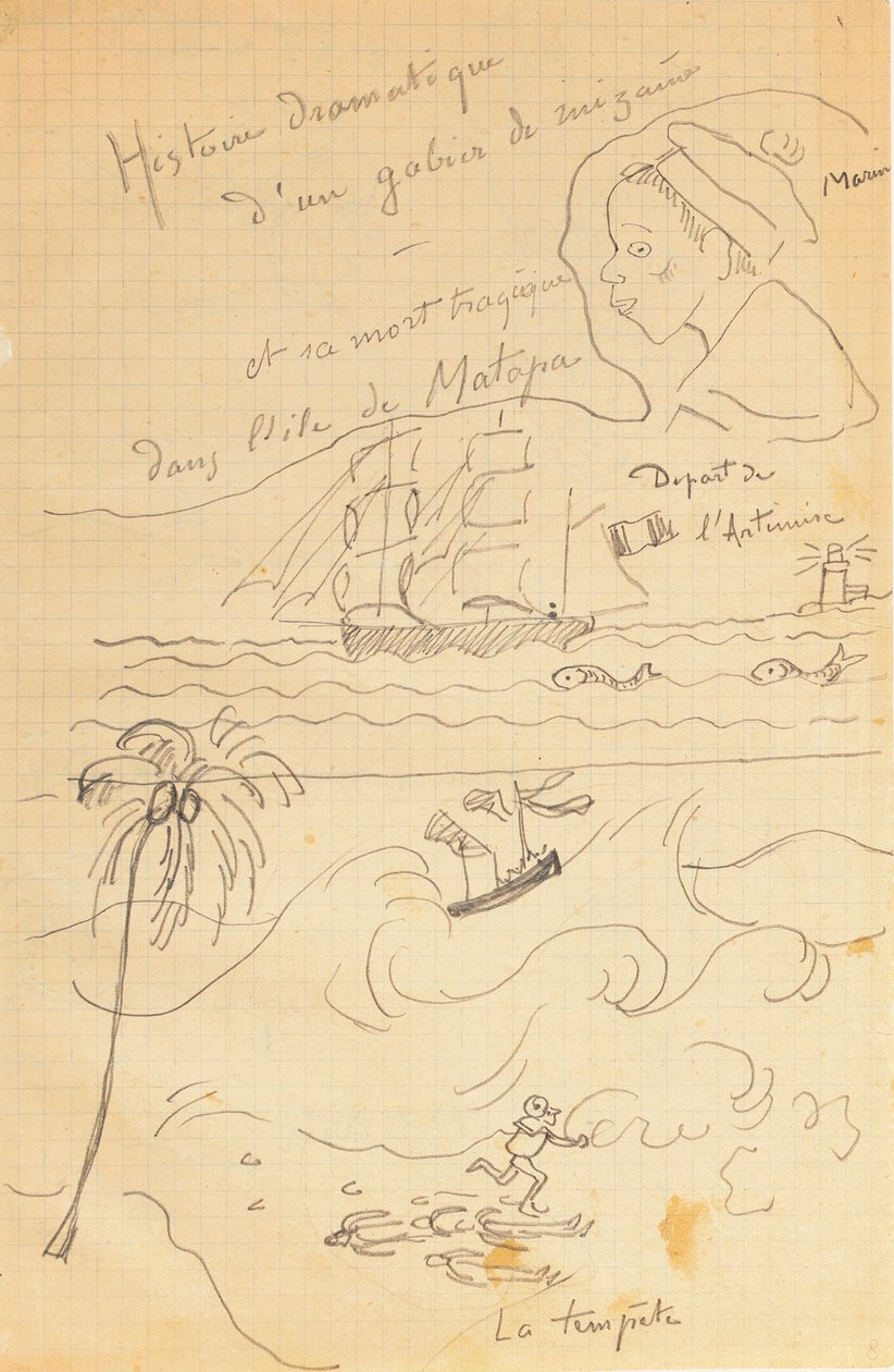 Drawing from an Album of Drawings Produced for the Young Jacques Bousquet by Paul Gauguin